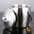 thumbnail image 4 of Cubo De Hielo De Acero Inoxidable De 2.0L Contenedor De Cubitos De Hielo Con Abrazadera Y Tapa Bandeja De Cubitos De Hielo Portátil Enfriamiento Duradero Para Bebidas Cervezas Fiestas Restaurantes Vogacara HA021542-00, 4 of 6