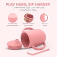 thumbnail image 3 of Sili Monster Silicone Sippy Cup with Straw for Babies Unisex 6+ Months - 1 Pack, Petal Pink, 3 of 6
