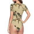 thumbnail image 4 of Easygdp Vintage Bird Women'S Waist-Cinching Short-Sleeved Onesie, Olastic Onesiet,Snaps At Bottom,Easy To Put On And Take Off - Small, 4 of 9