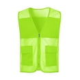 thumbnail image 3 of purcolt Womens Mesh Breathable Safety Vests Reflective Strip Sleeveless Full-Zip High-Visibility Waistcoats Army Green#2 M, 3 of 5