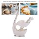 thumbnail image 4 of Juego de soporte de tenedor de cuchara de base de cisne de metal, juego de vajilla de cubiertos de postre de fruta de café con 6 cucharas,plata. Afortunado Sencillez, 4 of 5