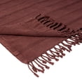 thumbnail image 6 of Ox Bay Sarra Burgundy Striped Fringed Ultra-Soft Turkish Cotton Reversible Throw Blanket, 50" x 60", 6 of 8