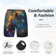 thumbnail image 3 of Balery Neon Seahorse Underwater Realm Bañador para hombre, shorts de playa de secado rápido con entrepierna y forro de compresión-3X-Large, 3 of 6