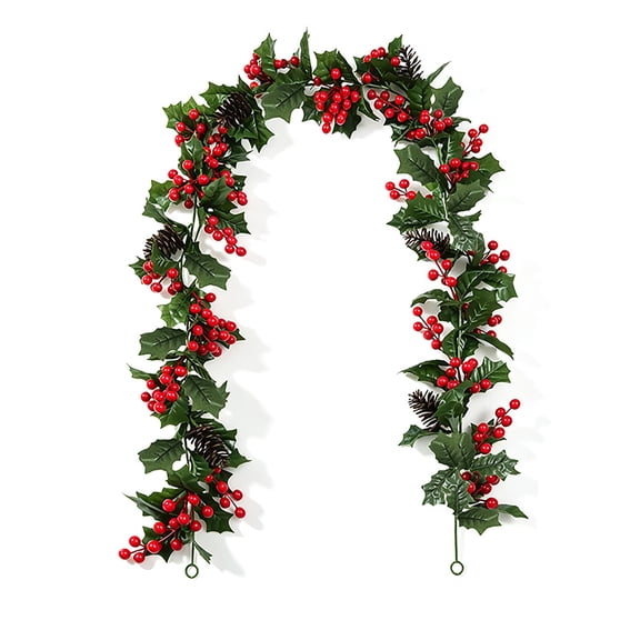 Dvumao Christmas Decoration Artificial Berry Rattan 68.9 Inch Hanging Christmas Party Fireplace Tree Decoration Vines