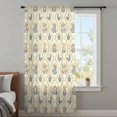 thumbnail image 3 of Yellow Flower Pattern Sheer Curtains 96" Long, Vintage Botanical Floral Simple Yellow Light Filering Curtains, Privacy Drapes Simi Floor to Veiling Curtain for Living Room Large Window Treatment, 3 of 9