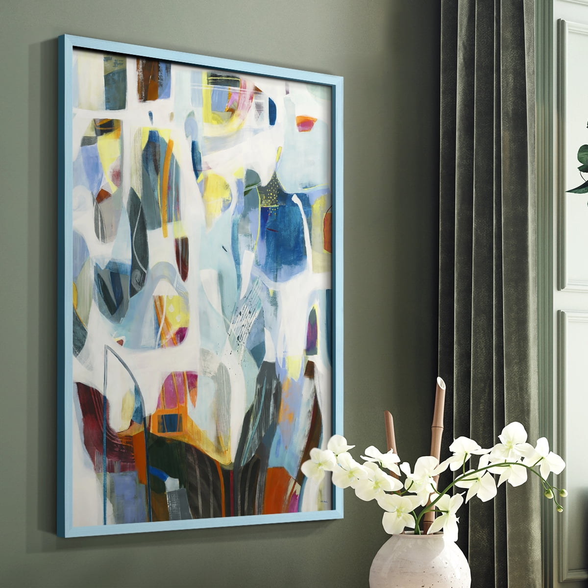 Open Verse in Blue Solid Wood 11 x 14 Framed Print