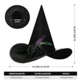 thumbnail image 6 of Ayieyill Halloween Witch Hats for Women with Lamp Cosplay Party Halloween Costume Accessory Black, 6 of 8