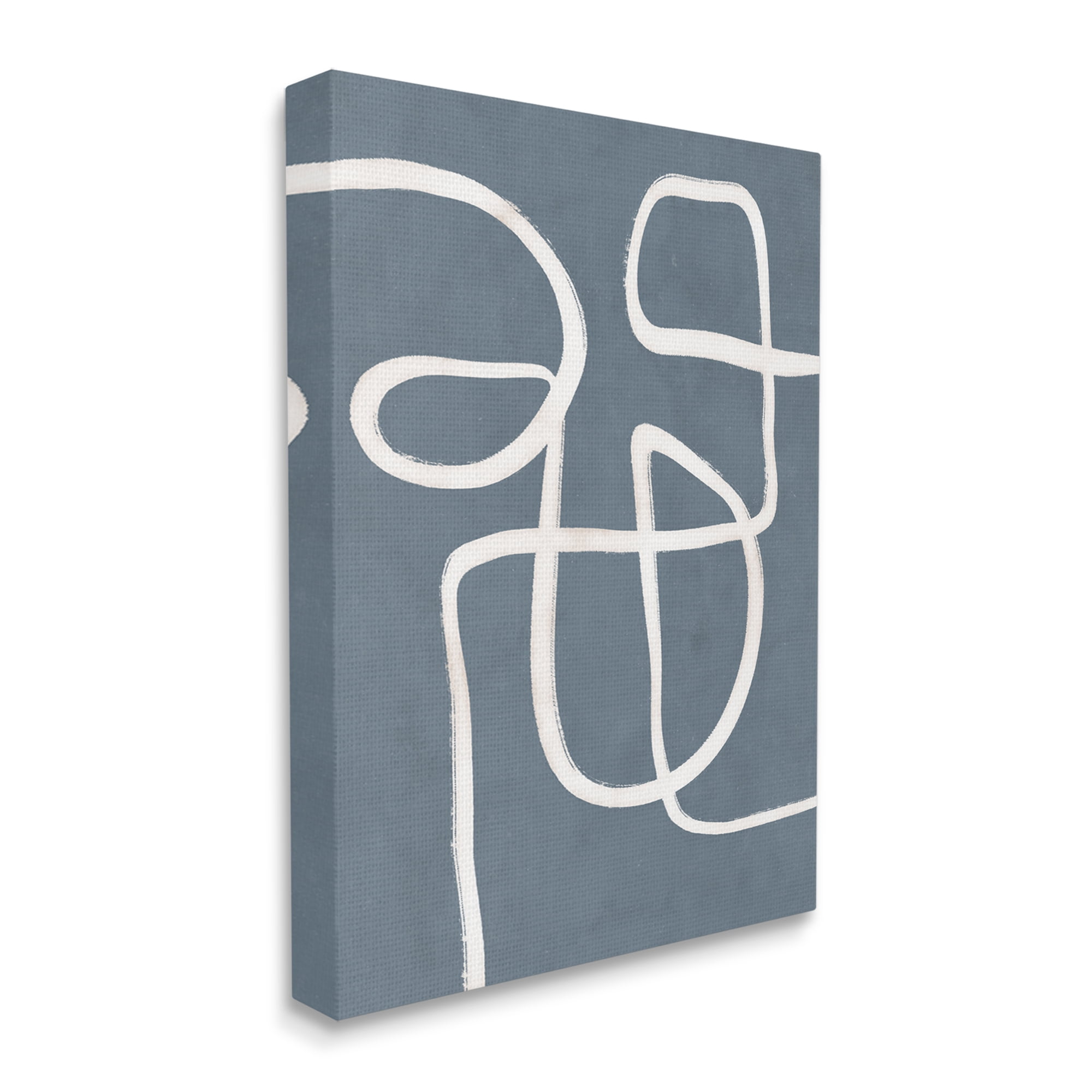 Stupell Industries Round White Squiggles Contemporary Abstract Design Graphic Art Gallery Wrapped Canvas Print Wall Art, Design by Nina Blue