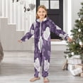 thumbnail image 6 of Soft Big Kids Onesie Pajamas Cozy Loose-Fit Jumpsuits for kids with Pockets for Christmas Lounge & Play Purple and White Floral Pattern, 6 of 8