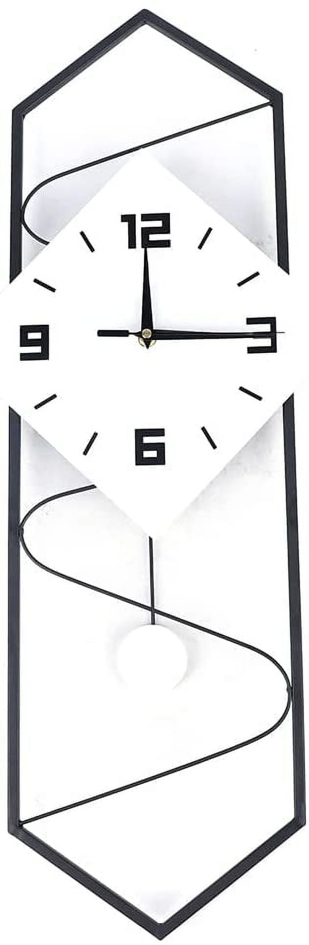 Fichiouy Large Wall Clock Modern Design Silent Digital Clock for Living Room Bedroom Office Decora Black&White