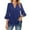 Blue, variant on Women Shirts Women's Fashion Casual Seven Point Flared Sleeve Double Chiffon Waist Solid Color V Neck Top