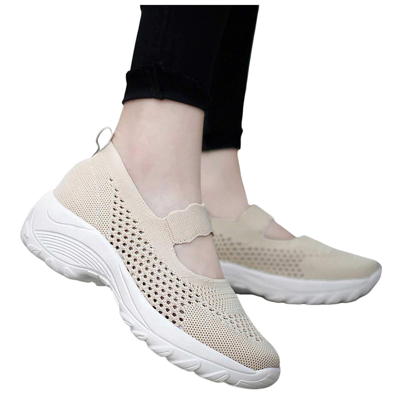 Womens Chunky Slip on Orthopedic Walking Loafers Shoes Comfortable