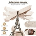 thumbnail image 5 of GVDV 3-Seat Steel Porch Swing with Adjustable Canopy and Cushions, Beige, 5 of 8