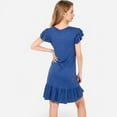 thumbnail image 5 of Women's Ruffle Sleeve V-Neck Dress with Tiered Hem and Relaxed Fit - X Large, Navy, 5 of 7