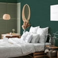 thumbnail image 4 of Tempaper Textured Horizontal Faux Grasscloth Teal Peel and Stick Wallpaper, 20.5" x 16.5', 4 of 9