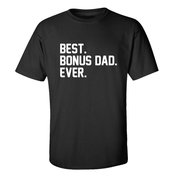 Men's Father's Day Step Dad Best Bonus Dad Ever Short Sleeve T-shirt-Black-4xl