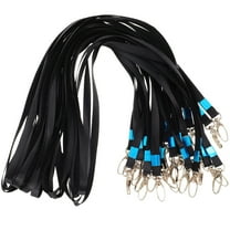 GOOHOCHY 25 Pcs Webbing ID Lanyard Practical Lanyards Office Man 43.00X1.50X0.20CM Black