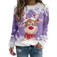 thumbnail image 3 of New Christmas Moose Print Ladies T-shirt Cotton Kawaii Cartoon Style Sweater Autumn O Neck Oversized Long Sleeve Female Pullover, 3 of 4