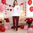 thumbnail image 2 of Valentines Day Matching Pajamas Set for Couples Men Women Sleepwear Love Heart Long Sleeve Pjs Set, 2 of 9
