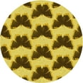 thumbnail image 1 of Ahgly Company Tapis Rond Lavable en Machine Intérieur Transitionnel Jaune, 3 Pieds Rond, 1 of 7