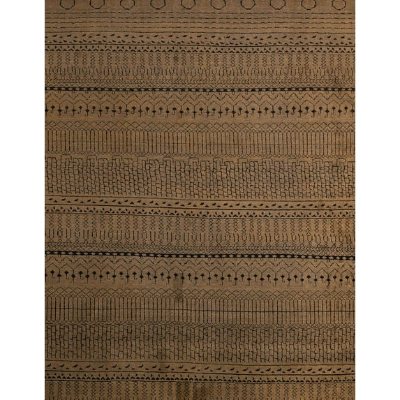 Ahgly Company Machine Washable Indoor Rectangle Abstract Light Brown Area Rugs, 2' x 3'