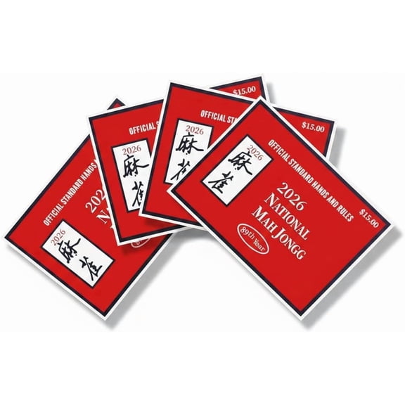 4 Pack American Mahjong Cards, Large Print Easy-to-Read Reference Cards for Mahjong Clubs, Game Groups and Tournaments