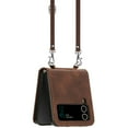 thumbnail image 2 of for Samsung Galaxy Z Flip 3 Stylish Case with Shoulder Strap PU Leather Embossed Shockproof Phone Cover for Samsung Galaxy Z Flip 3, Brown, 2 of 11