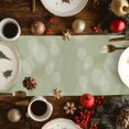 thumbnail image 2 of Sage Green Christmas Cotton Linen Table Runner for Dining Kitchen, Xmas Balls Pine Needles Snowflakes Wedding Outdoor Party Tablerunners Decoration, Dresser Scarf Coffee Tablecloth Runners 13"x120", 2 of 9