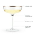 thumbnail image 2 of Twine Copper Rim Vintage Cocktail Crystal Champagne Coupe Glasses, Set of 2, 2 of 6