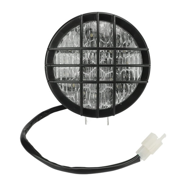 Faro de motocicleta de 12V con parrilla, luz alta y baja, superbrillante, Universal para Scooters y bicicletas