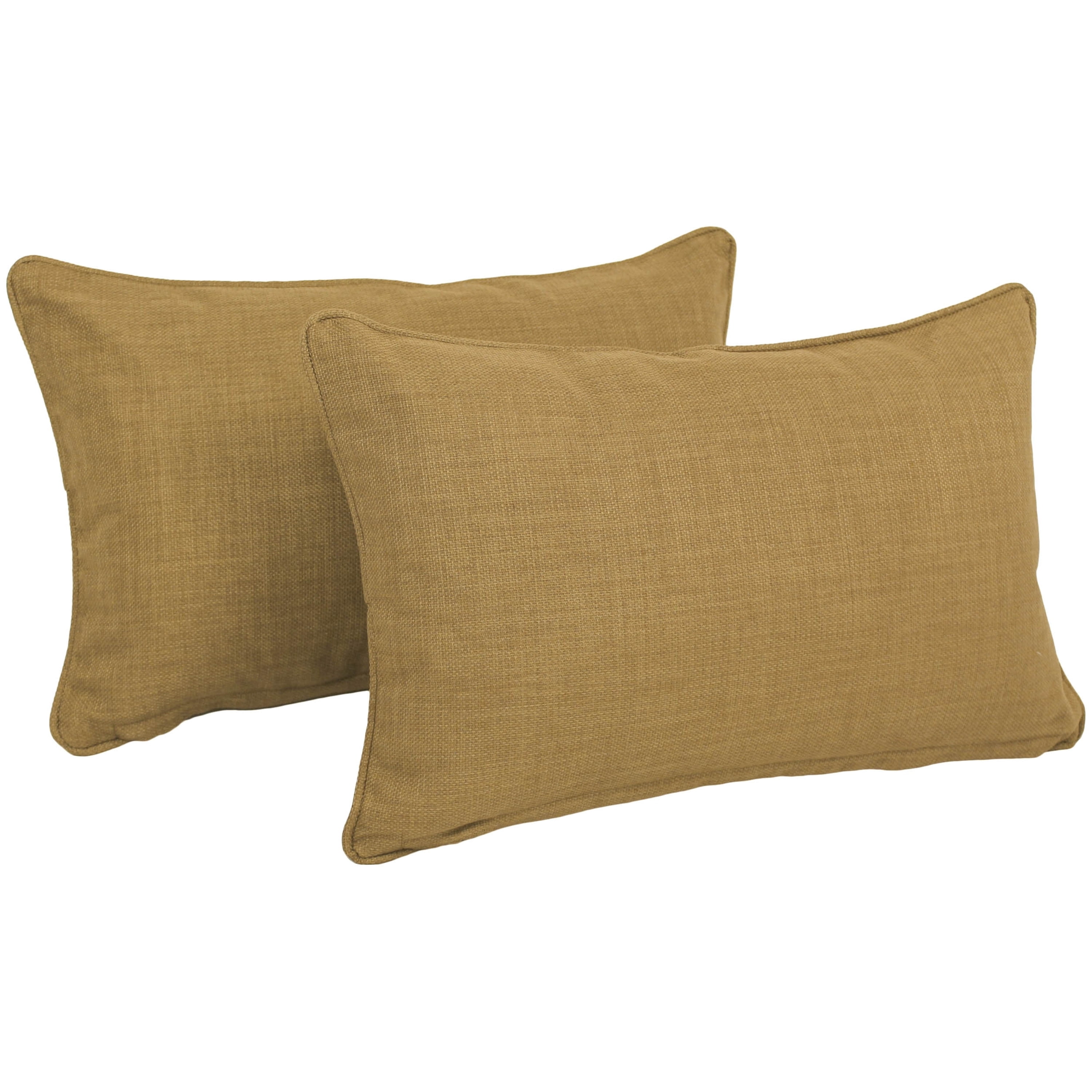 Blazing Needles 20-inch by 12-inch Indoor/Outdoor Lumbar Accent Throw Pillow (Set of 2) Sea Blue
