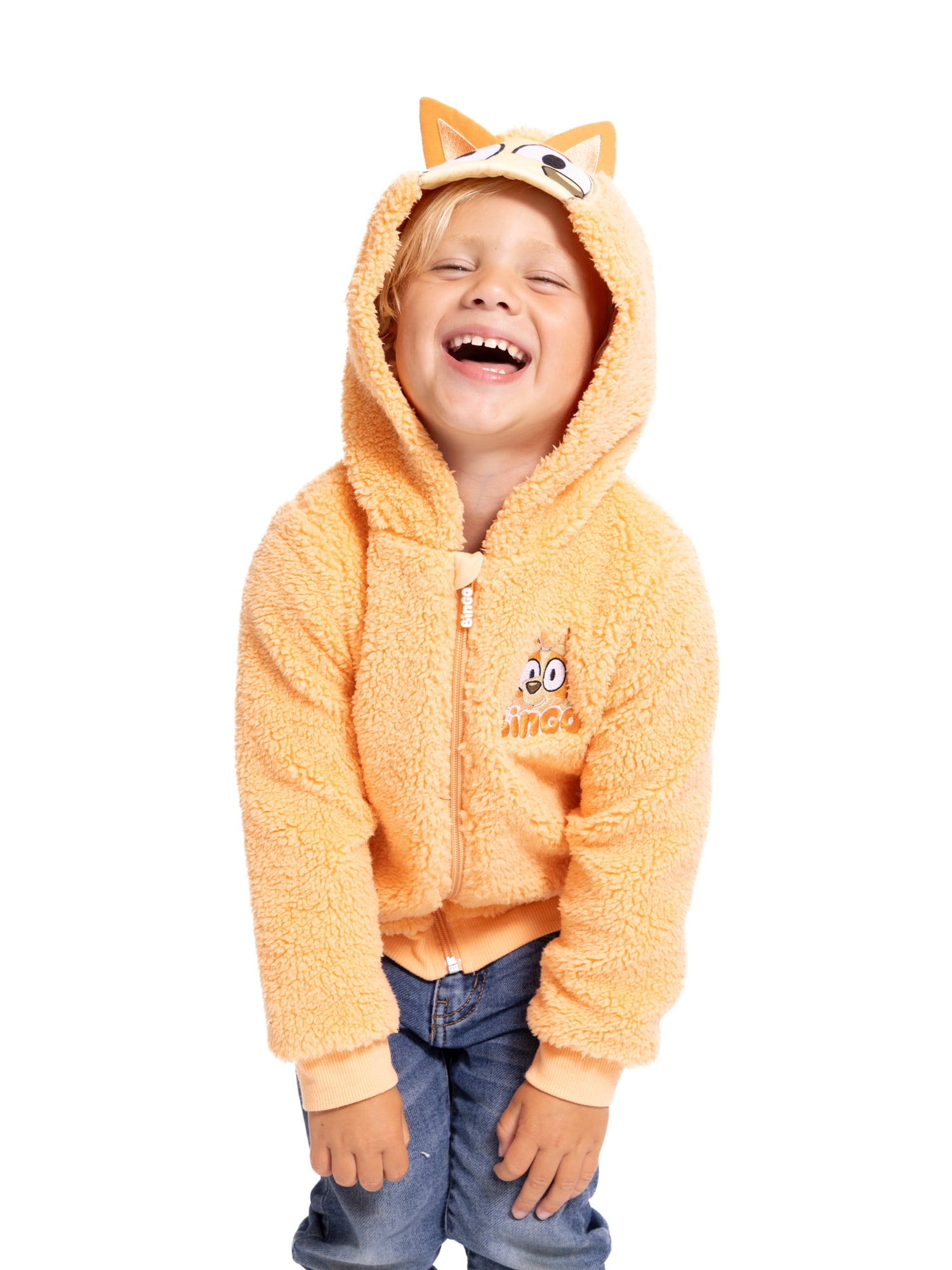 Bluey Toddler Boys' Bingo Plush Fleece Cosplay Hoodie, Sizes 12M-5T