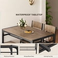 thumbnail image 4 of Dining Table Set for 4, Lofka 4 Pieces MDF Kitchen Table with Chairs and Bench Set, Storage Rack, for Dining Room & Small Spaces, Gray, 4 of 6