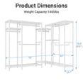 thumbnail image 7 of VIPEK L22 Heavy Duty Clothes Rack L Shaped Garment Rack Metal Clothing Rack , 76"L x 45"W x 76.4"H, Max Load 1400LBS, White, 7 of 7