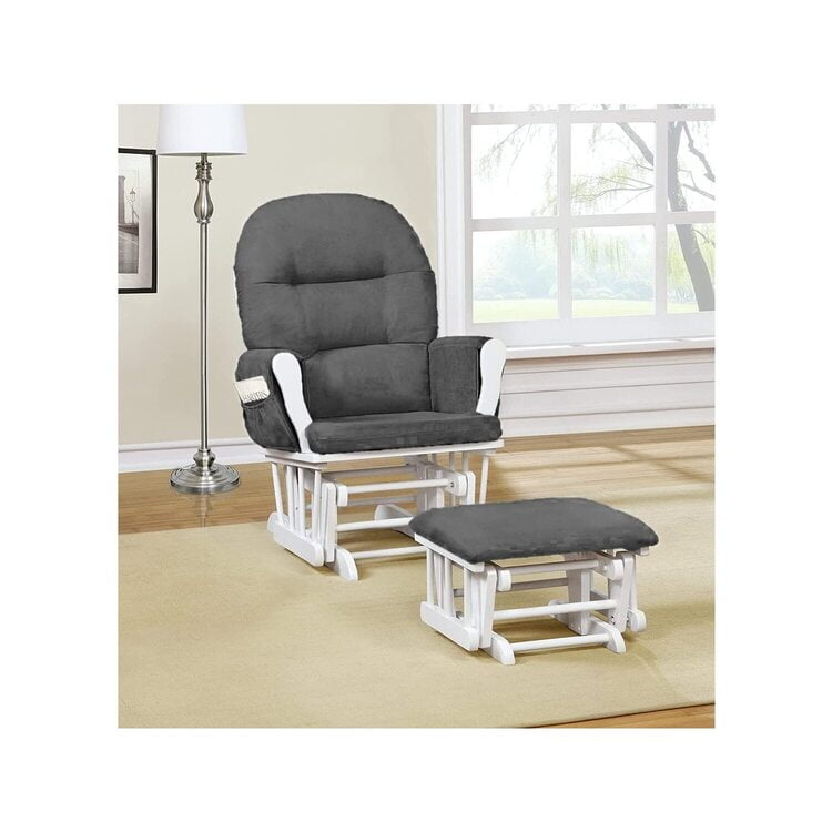 Brisbane Glider And Ottoman Set By Naomi Home Espresso Dark Gray