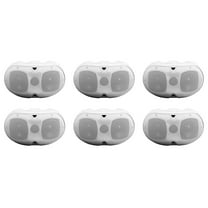 (6) Rockville D4-16 White Dual 4" 16-ohm Swivel Outdoor Home Patio Speakers