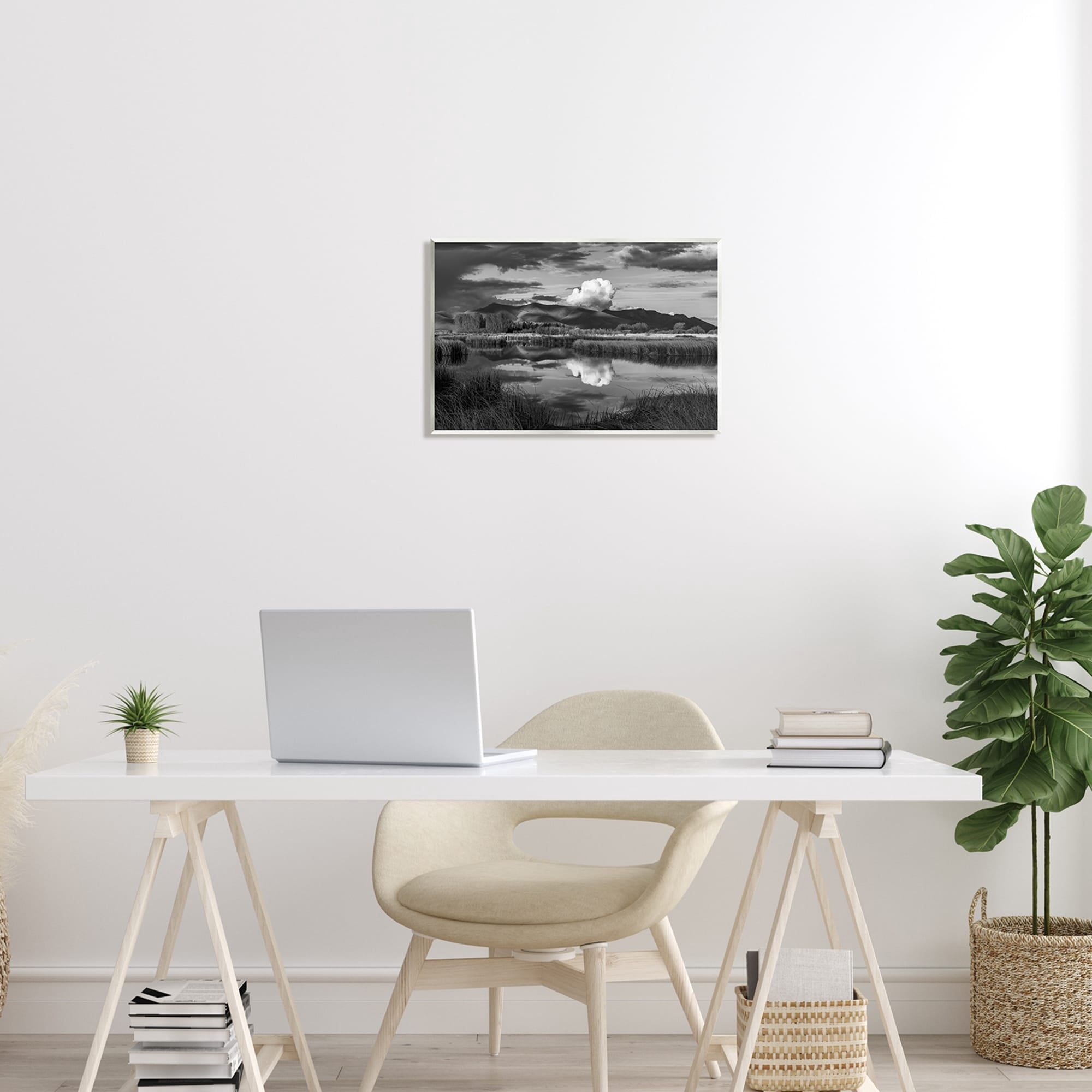 Stupell Industries Puffy Cloud Over Mountain Grassy Marsh Landscape Photograph Unframed Art Print Wall Art, Design by Steve Smith