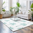 thumbnail image 3 of 5'x7' Area Rugs, Teal Geeen Palm Trees Indoor Outdoor Area Rug for Living Room Bedroom, Tropical Summer Beach Botanical Washable Bathroom Rugs Kitchen Floor Carpet Mats Home Decor Aesthetic, 3 of 8