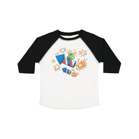 

Inktastic 4th of July Cute Dinosaur Firework Gift Toddler Boy or Toddler Girl T-Shirt