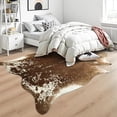 thumbnail image 5 of Easycozy Faux Cowhide Large Cow Print 5.2 x 6.2 Feet Thickened Elastic Rug for Bedroom, Living Room, Home Office, Western Decor, 5 of 7