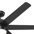 thumbnail image 4 of Hunter 60 inch Outdoor or Indoor Ceiling Fan with LED Light - Black Ceiling Fan with Wall Control, For Patio, Garage, or Porch, Quiet, Standard Mount, 6 Blades - Skysail 51875, Matte Black, 4 of 18