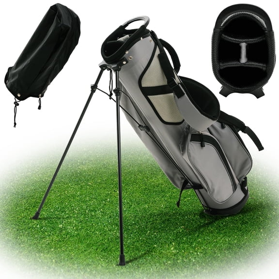 Ultra-Lite Golf Stand Bag with 4-Way Dividers, Portable 3 LBS Golf Club Carry Bag, Water-Repellent Sunday Walking Bag with Rain Hood, Unisex Golf Travel Case