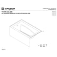 thumbnail image 4 of Aqua Eden VTAM5432L22D 54-Inch Acrylic Rectangular 3-Wall Alcove Tub, Left Hand Drain and Anti-Skid Surface in Glossy White, 4 of 9