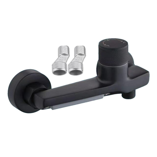Caño de bañera, grifo de bañera de pared, rociador, accesorios de baño, lavabo Negro