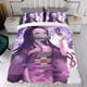 thumbnail image 4 of Demon Slayer Chica Nezuko Conjunto de sábanas temático, trío de piezas, cómodo y amigable con la piel, diseño único, regalo de decoración para el hogar para familiares, amigos y fans,140cm *210cm, 4 of 6