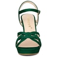 thumbnail image 2 of BLISSFUL STEP Women's Strappy Platform Slingback Stiletto Heels Sandals Green 6, 2 of 8