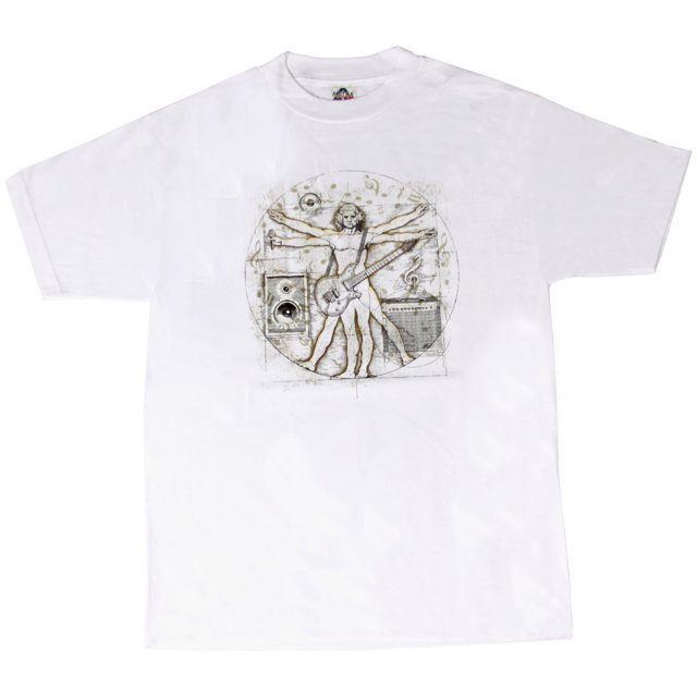 Camisa blanca de la estrella de rock vitruvian Gravity Trading Camiseta de manga corta