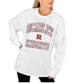 thumbnail image 4 of Women's Gameday Couture White Rutgers Scarlet Knights Mind Games Oversized Long Sleeve T-Shirt, 4 of 6
