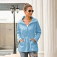 thumbnail image 6 of clear 50% off Usmixi 2023 Raincoat for Women Winter Rain Jacket for Women Drawstring Elastic Waist Outdoor Lightweight Windbreaker Coat Long Sleeve Casual Pocket Solid Hooded Outwear Weekly Deals, 6 of 7