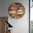 thumbnail image 3 of Old Wooden Board Wall Brown Wall Clocks Silent Home Cafe Office Wall Decor Clocks for Kitchen Wall Art Large Wall Clocks 25cm（10 Inch）, 3 of 6